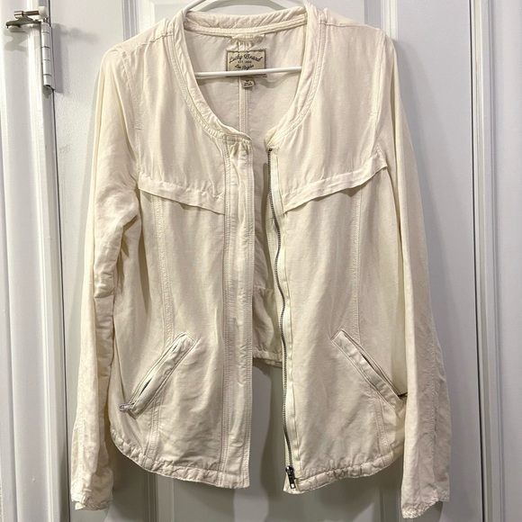 Lucky Brand Linen blend Moto Zip up Jacket - Picture 5 of 8